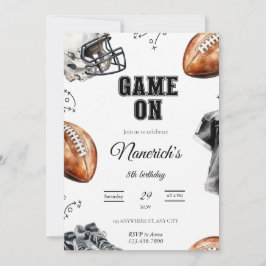 Game On Football Birthday Party Invitation Inbjudningar