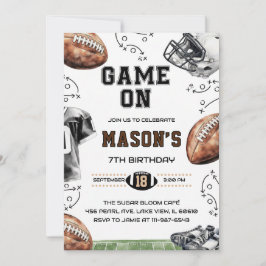 Game On Football Birthday Party Invitation Inbjudningar