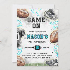 Game On Football Birthday Party Invitation Inbjudningar
