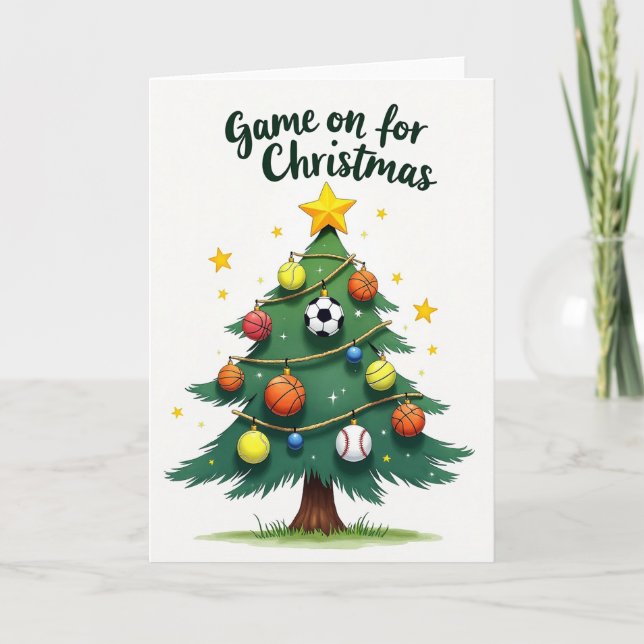 Game On for Christmas Holiday Card Kort (Framsida)