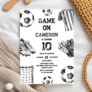 Game On Fotboll Barnkalas Inbjudan