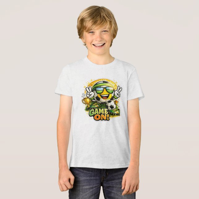 Game On Fotbollsmaskot Splash T Shirt (Framsida Full)