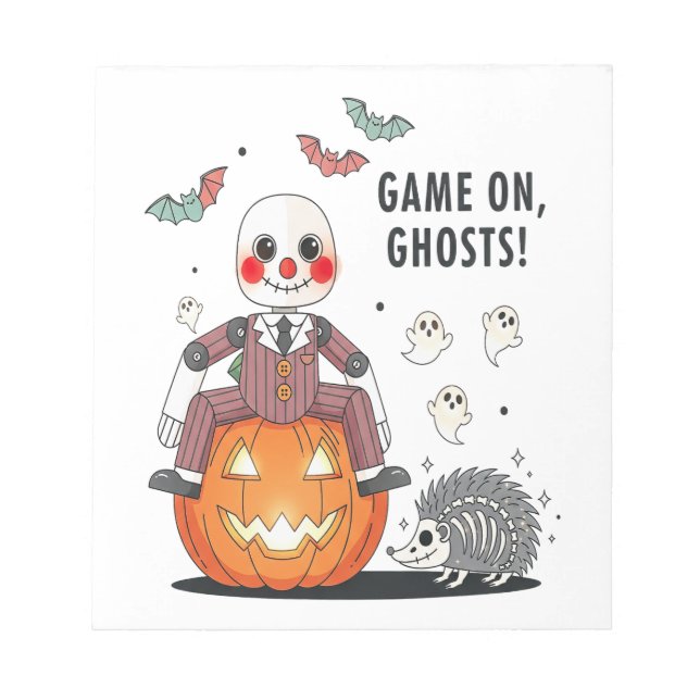 Game on Ghosts Halloween Anteckningsblock (Framsida)