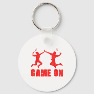 Game On Grafisk Badmintonspelare Shuttle Sporter S Nyckelring