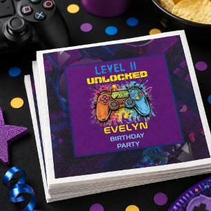 Game On Level Up TV-spel Födelsedag Pappersservett