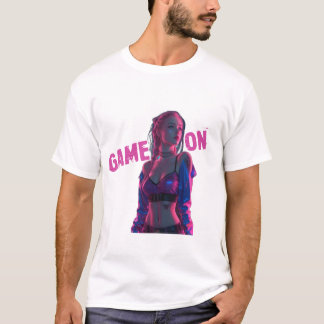 Game On Neon Gamer Girl T Shirt