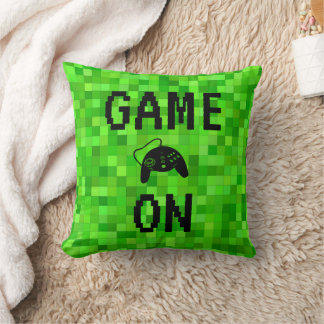 GAME ON | Personligen Grönt Gamer Pixels Kudde