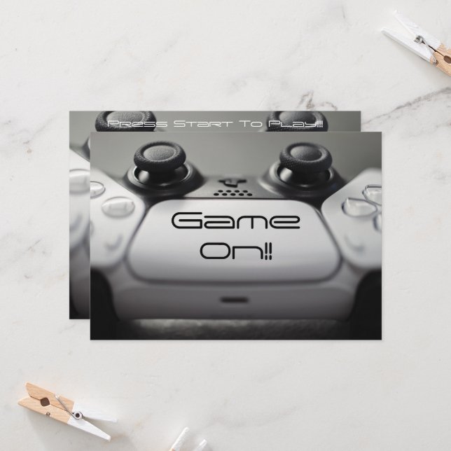 "Game ON!!" PlayStation-fest Inbjudningar (Fram/Back In Situ)