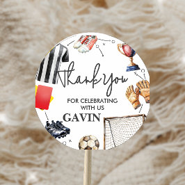 Game On Soccer Birthday Runt Klistermärke