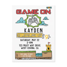 Game On TV-spel Födelsedags Postkort Inbjudan