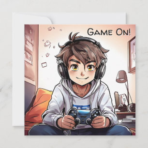 Game On! Video Boy's Gaming Birthday Inbjudningar