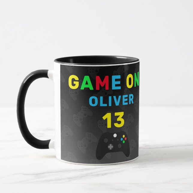 Game On Video Controller Gaming Födelsedag  Mugg (Vänster)