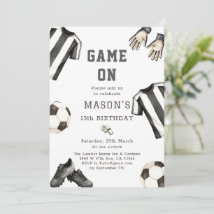 Game One fotboll Sport Tema Fotboll Födelsedag Inbjudningar