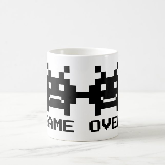 GAME OVER 8 bit pixel art kopp för bröllopsparet (Center)