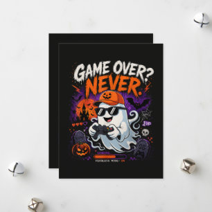 Game Over Aldrig Rolig Gamer Spöke Halloween Julkort