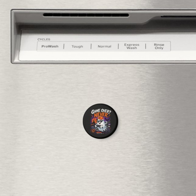 Game Over Aldrig Rolig Gamer Spöke Halloween Magnet (In Situ (Dishwasher))