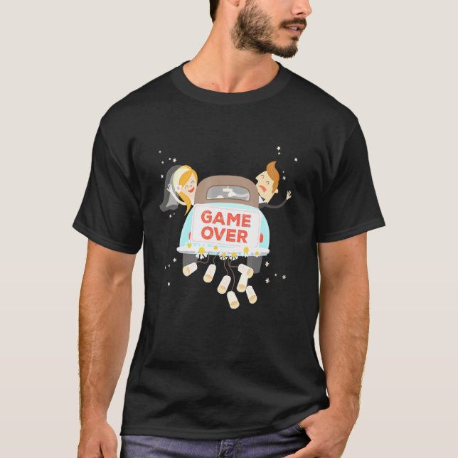 Game over Bachelor Party Bröllop Groomsman Groom M T Shirt (Framsida)