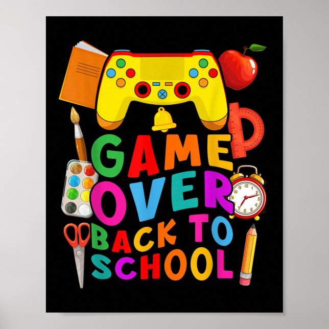 Game Over Back To School Gamer Controller 1st Day  Poster (Framsidan)