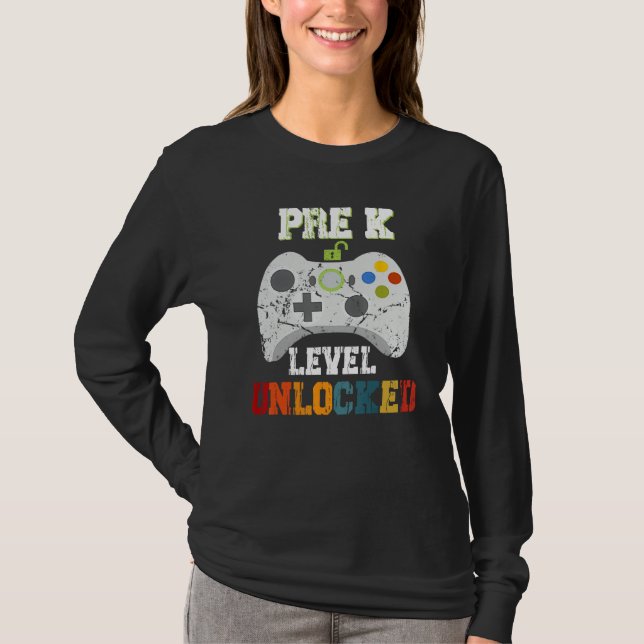 Game Over Back To School  Pre K Level Unlocked T Shirt (Framsida)