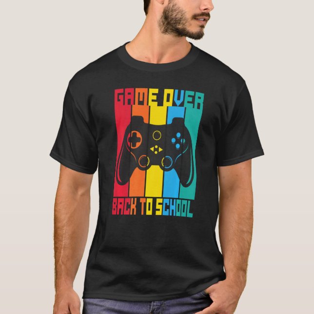 Game Over Back To School Sunset Student Game Contr T Shirt (Framsida)
