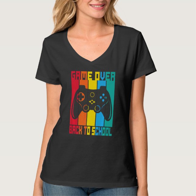 Game Over Back To School Sunset Student Game Contr T Shirt (Framsida)