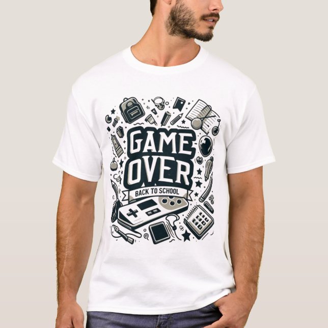 Game Over, Back to School T Shirt (Framsida)