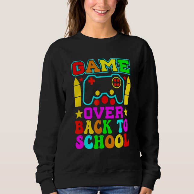 Game Over Back To School  Teacher Student Controll T Shirt (Framsida)