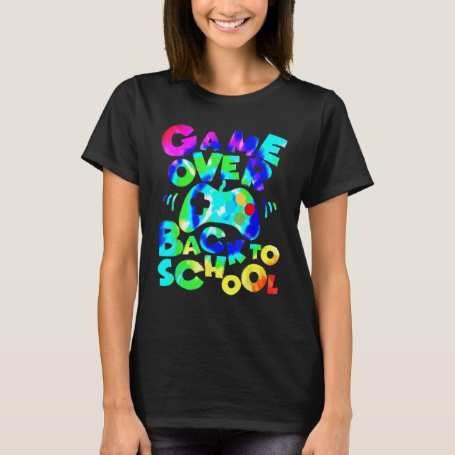 Game Over Back To School Video Game Leveled Up Boy T Shirt (Framsida)