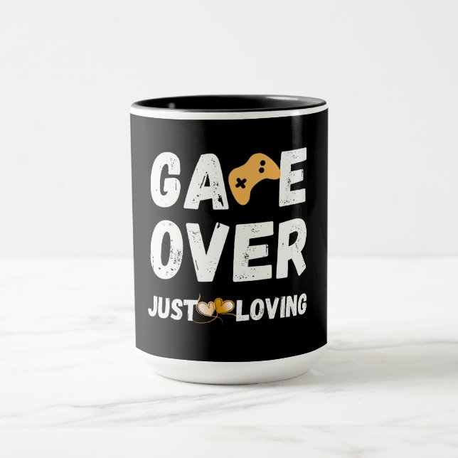 Game Over Bara Förälskad Gamer Art Mugg (Center)