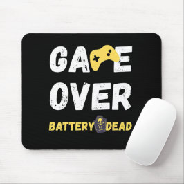 Game Over Batteriet Dött Roligt Gamer-design Musmatta