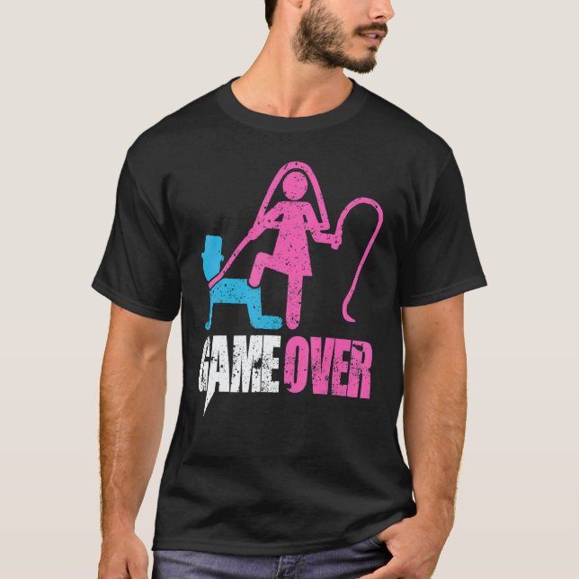 Game Over Bröllop Brud och Brudgum Möhippa T Shirt (Framsida)