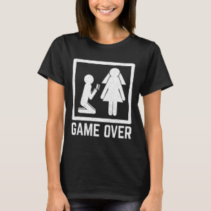 Game Over Bröllop Gossar Celebration Äktenskap Spr T Shirt