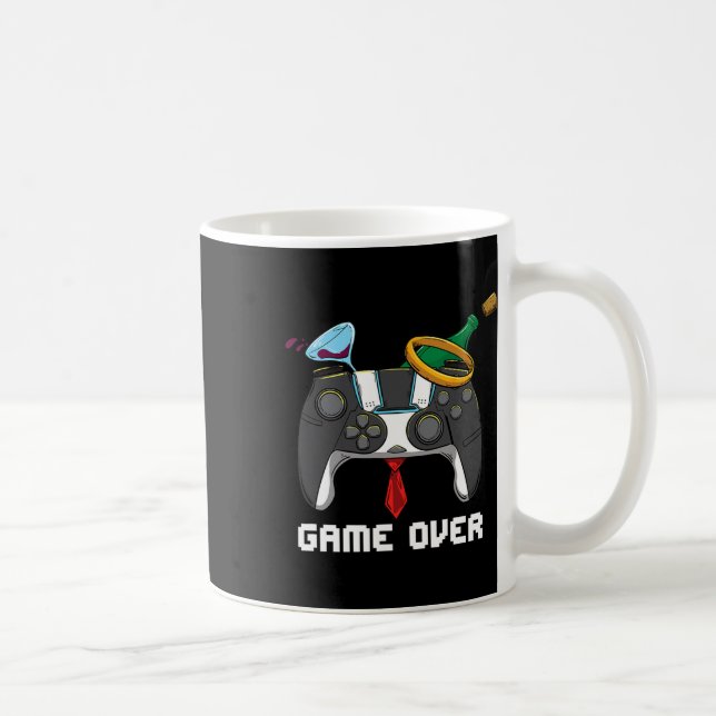 Game Over Bröllop Sängledning Bakgrund Brudgum All Kaffemugg (Höger)