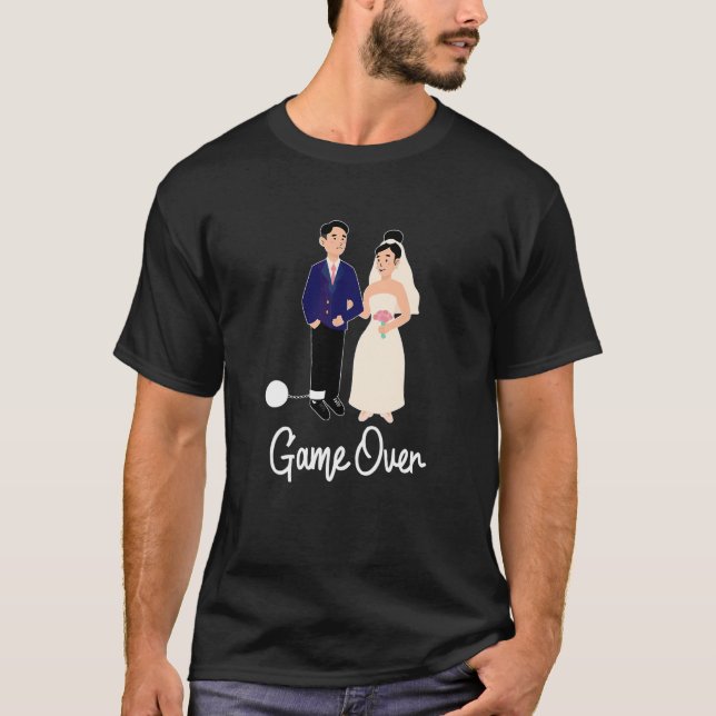 Game Over  Bröllop T Shirt (Framsida)