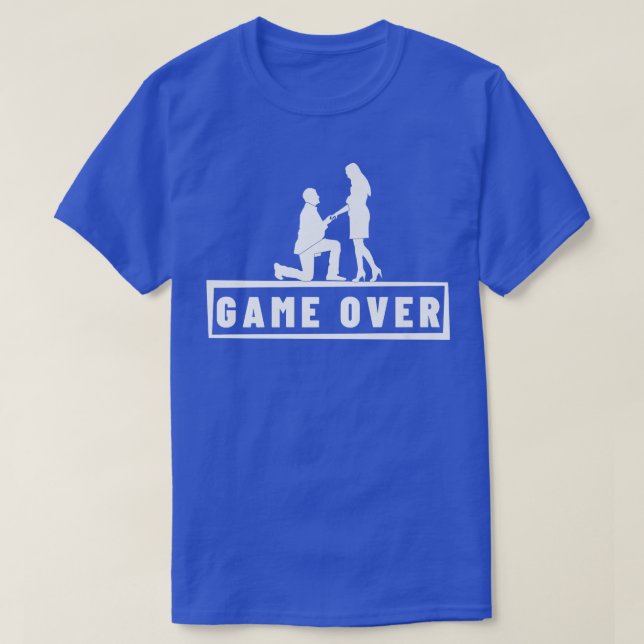 Game Over Bröllopsanförande Sängvätning Brudgum T Shirt (Design framsida)