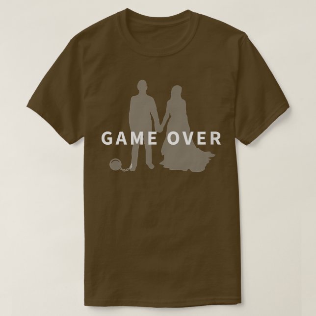 Game Over Bröllopsanförande Speningsfest Brudgum T Shirt (Design framsida)