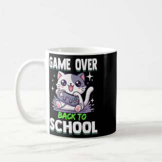Game Over Ck Till Skolan Roligt Sött Katt Spelare Kaffemugg