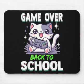 Game Over Ck Till Skolan Roligt Sött Katt Spelare Musmatta