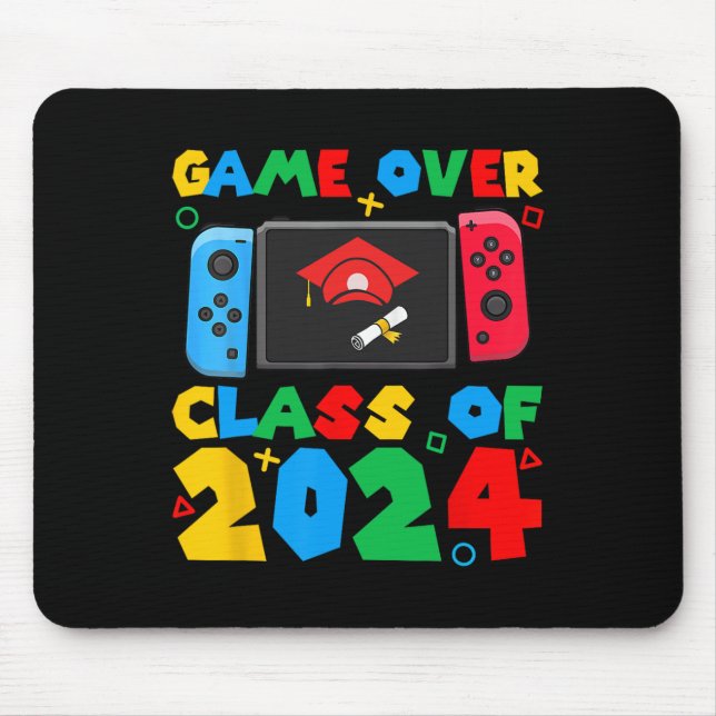 Game Over Cl Av Video Gamer Studenter Rolig Examen Musmatta (Framsidan)