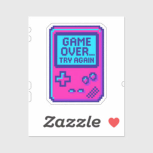 Game Over Försök Igen – Retro Pixel Gamer Klistermärken