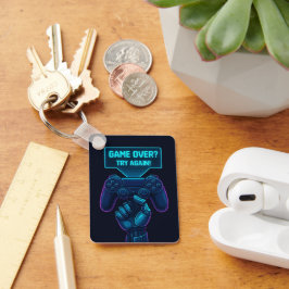 Game over? Försök igen! - Spelare för Futuristiska Nyckelring