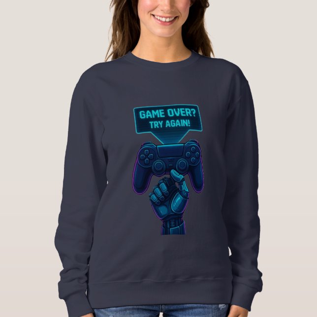 Game over? Försök igen! - Spelare för Futuristiska T Shirt (Framsida)