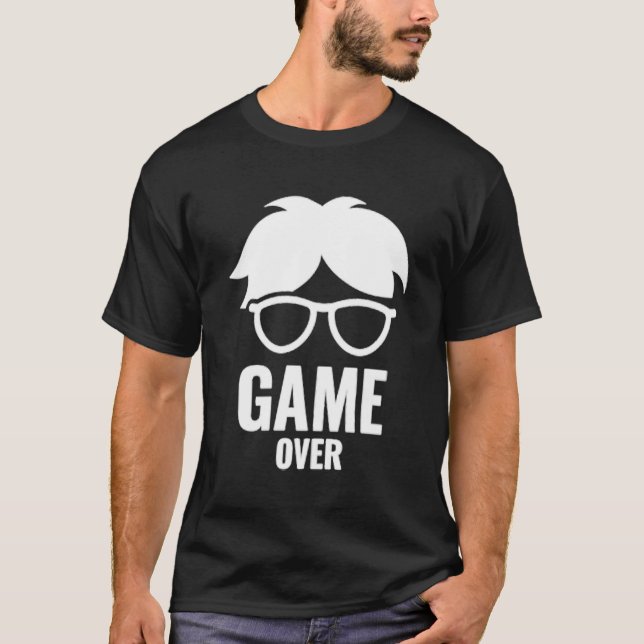 Game Over Funny Gamer Nerd Gaming  Discreet Small T Shirt (Framsida)