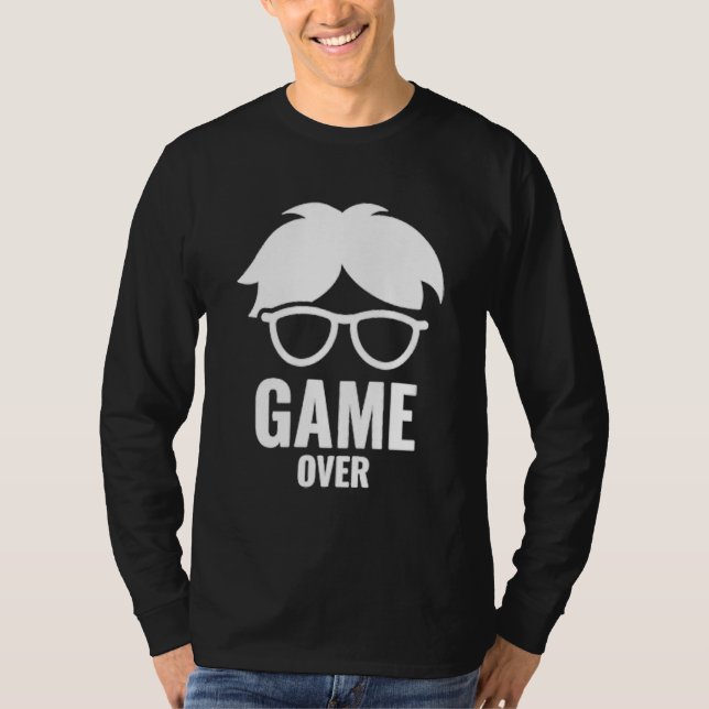 Game Over Funny Gamer Nerd Gaming  Discreet Small T Shirt (Framsida)