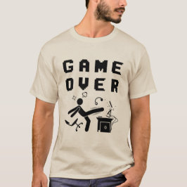 Game Over Gamer Raseri Rolig Spelhumor Design T Shirt