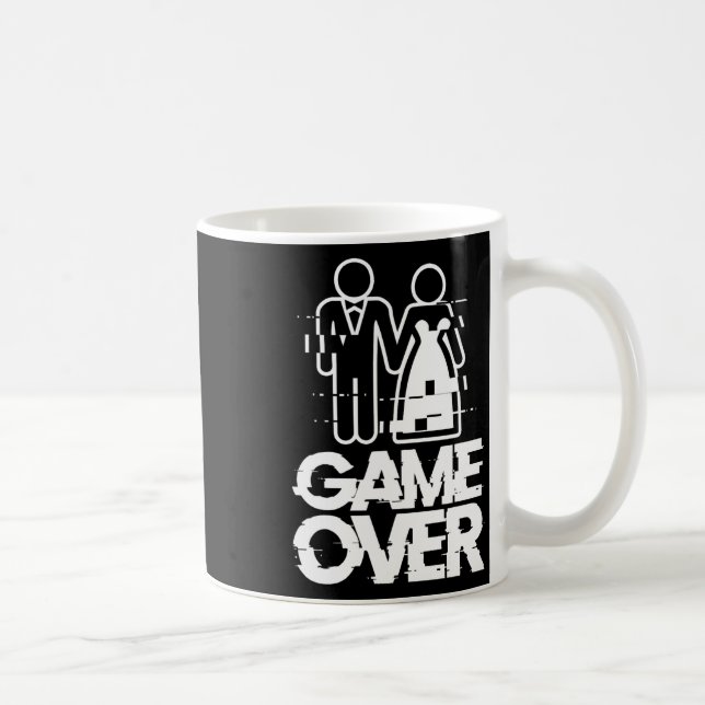 Game Over Glitch Brud Brudgum Roligt Bröllop  Kaffemugg (Höger)