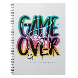 Game over graffiti joystick gamer anteckningsbok