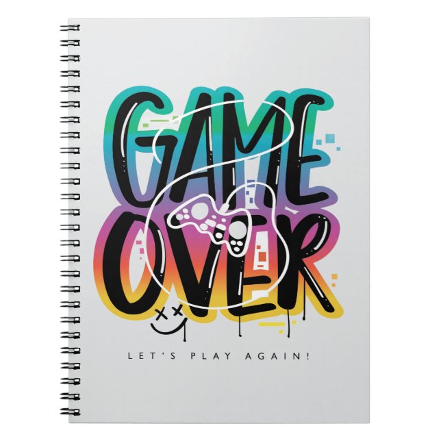 Game over graffiti joystick gamer anteckningsbok (Framsidan)
