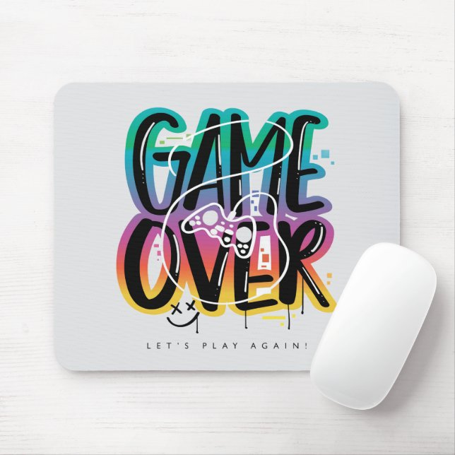 Game over graffiti joystick gamer musmatta (Med mus)