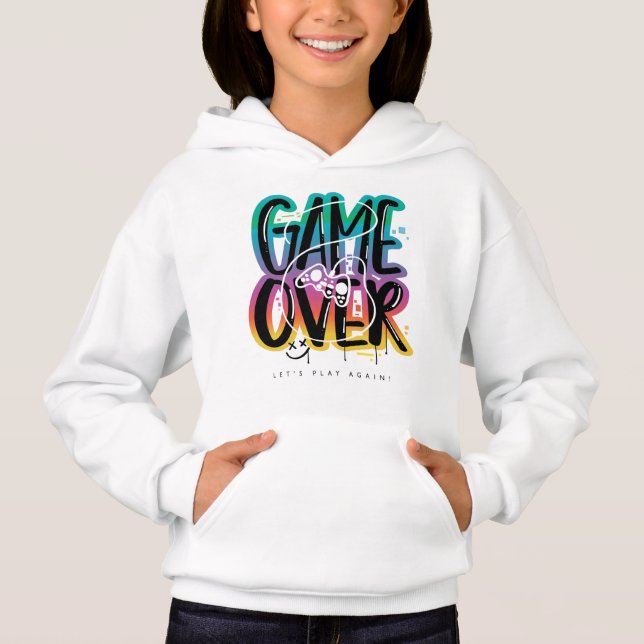 Game over graffiti joystick gamer t shirt (Framsida)